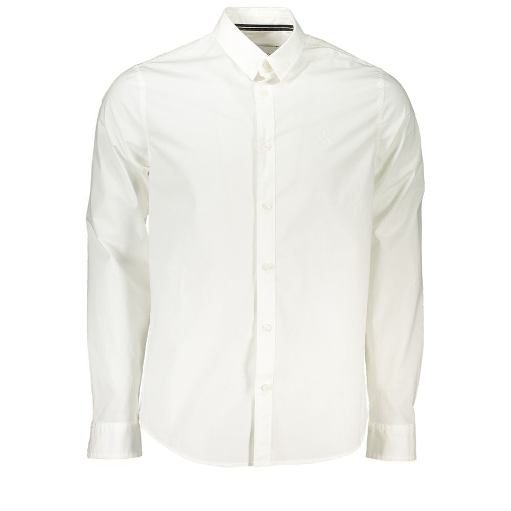 Chemise blanche élégante à manches longues et coupe slim Calvin Klein