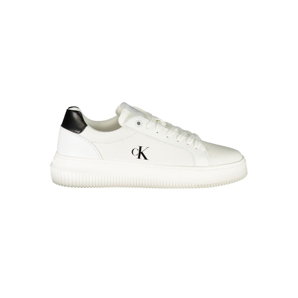 Baskets Calvin Klein en cuir blanc pour femme