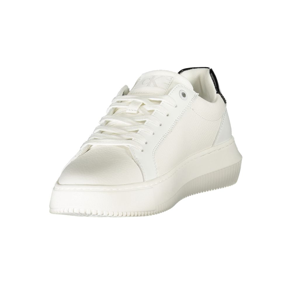 Baskets Calvin Klein en cuir blanc pour femme