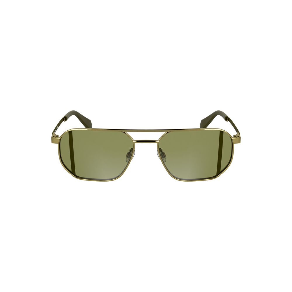 Lunettes de soleil Calvin Klein en métal doré pour homme