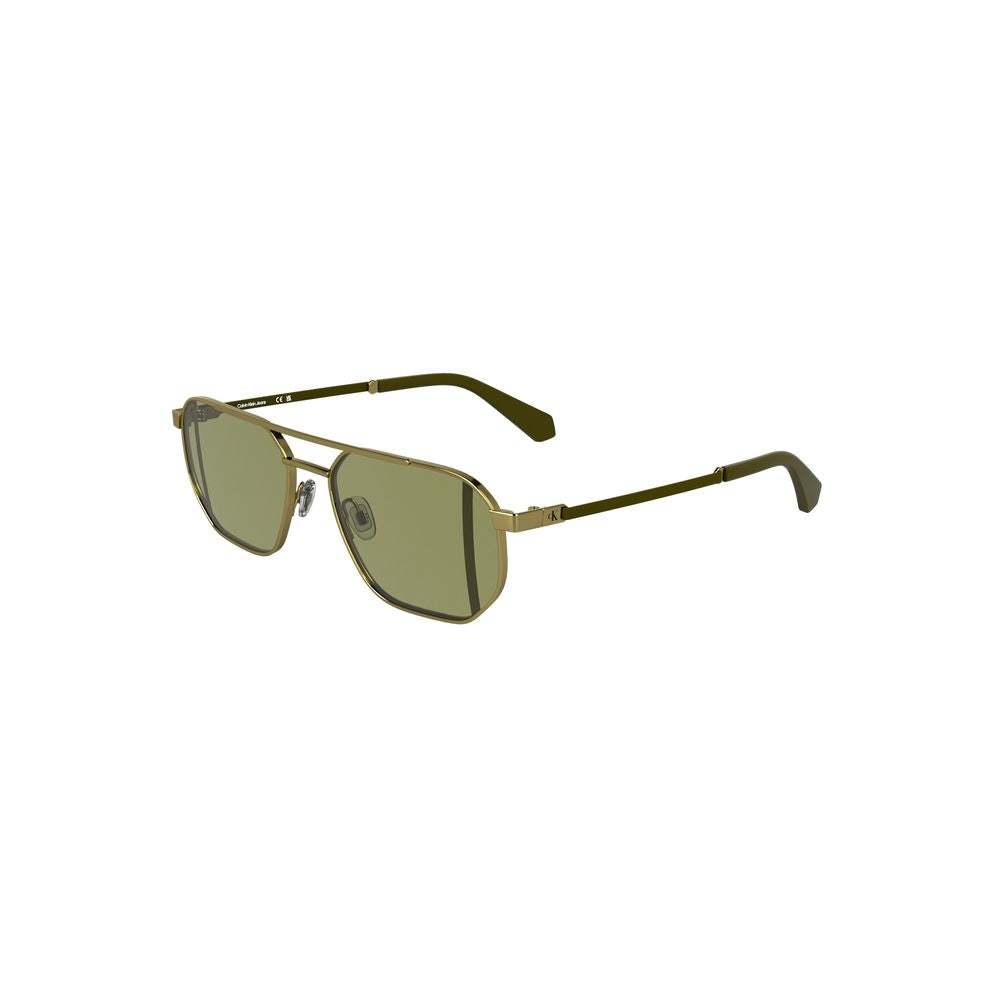Lunettes de soleil Calvin Klein en métal doré pour homme