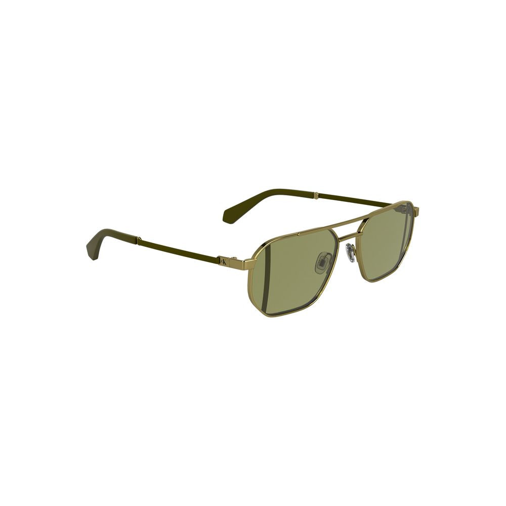 Lunettes de soleil Calvin Klein en métal doré pour homme