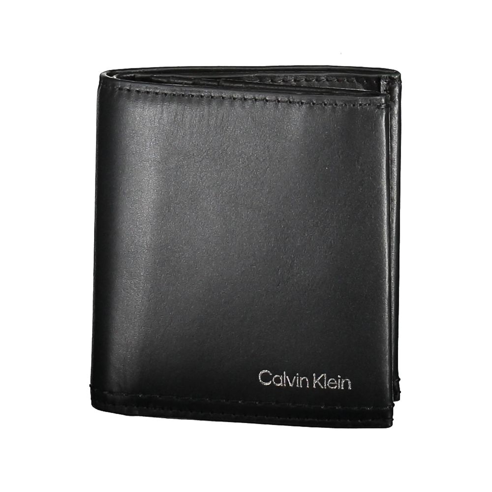 Portefeuille homme en cuir noir Calvin Klein