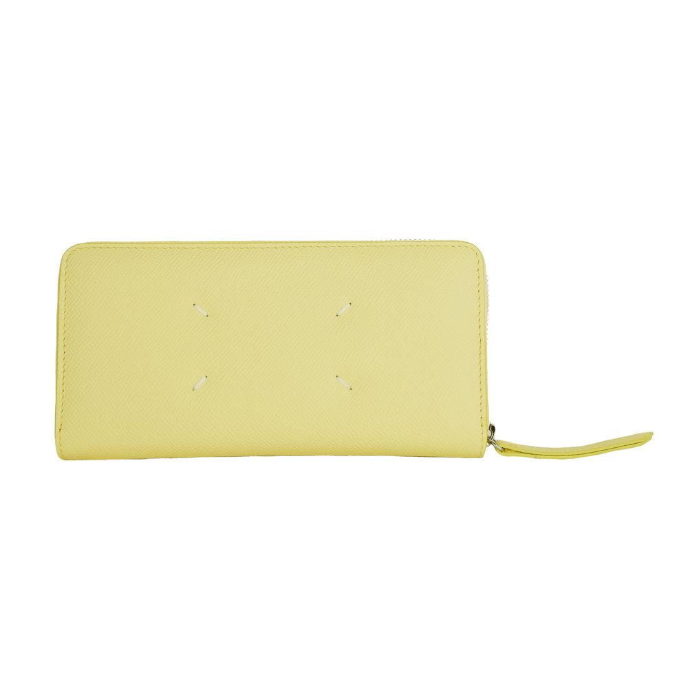 Portefeuille Maison Margiela en cuir de veau jaune