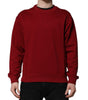 Dolce & Gabbana Red Embossed Logo Cotton Crew Neck Sweater