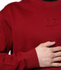 Dolce & Gabbana Red Embossed Logo Cotton Crew Neck Sweater