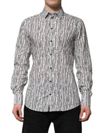 Dolce & Gabbana White Floral Print Casual Long Sleeves Shirt