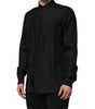 Dolce & Gabbana Dark Blue Silk MARTINI Men Formal Dress Shirt