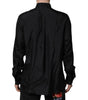 Dolce & Gabbana Dark Blue Silk MARTINI Men Formal Dress Shirt