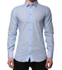 Dolce & Gabbana Blue Cotton GOLD Long Sleeves Men Dress Shirt