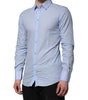 Dolce & Gabbana Blue Cotton GOLD Long Sleeves Men Dress Shirt
