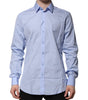 Dolce & Gabbana Blue Cotton GOLD Long Sleeves Dress Shirt