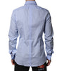 Dolce & Gabbana Blue Cotton GOLD Long Sleeves Dress Shirt