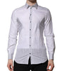 Dolce & Gabbana White Striped GOLD Long Sleeves Dress Shirt