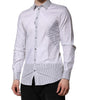 Dolce & Gabbana White Striped GOLD Long Sleeves Dress Shirt