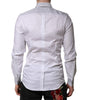 Dolce & Gabbana White Striped GOLD Long Sleeves Dress Shirt