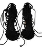 Dolce & Gabbana Black Suede Strap Stilettos Sandals