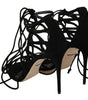 Dolce & Gabbana Black Suede Strap Stilettos Sandals