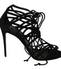 Dolce & Gabbana Black Suede Strap Stilettos Sandals
