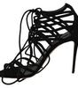 Dolce & Gabbana Black Suede Strap Stilettos Sandals