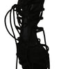 Dolce & Gabbana Black Suede Strap Stilettos Sandals