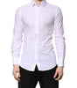 Dolce & Gabbana White Cotton GOLD Long Sleeves Dress Shirt