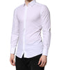 Dolce & Gabbana White Cotton GOLD Long Sleeves Dress Shirt