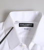Dolce & Gabbana White Cotton GOLD Long Sleeves Dress Shirt