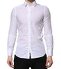 Dolce & Gabbana White Cotton MARTINI Long Sleeve Dress Shirt