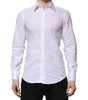 Dolce & Gabbana White Cotton GOLD Long Sleeve Men Dress Shirt