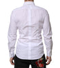 Dolce & Gabbana White Cotton GOLD Long Sleeve Men Dress Shirt