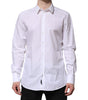 Dolce & Gabbana White Cotton GOLD Long Sleeves Dress Shirt
