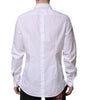 Dolce & Gabbana White Cotton GOLD Long Sleeves Dress Shirt