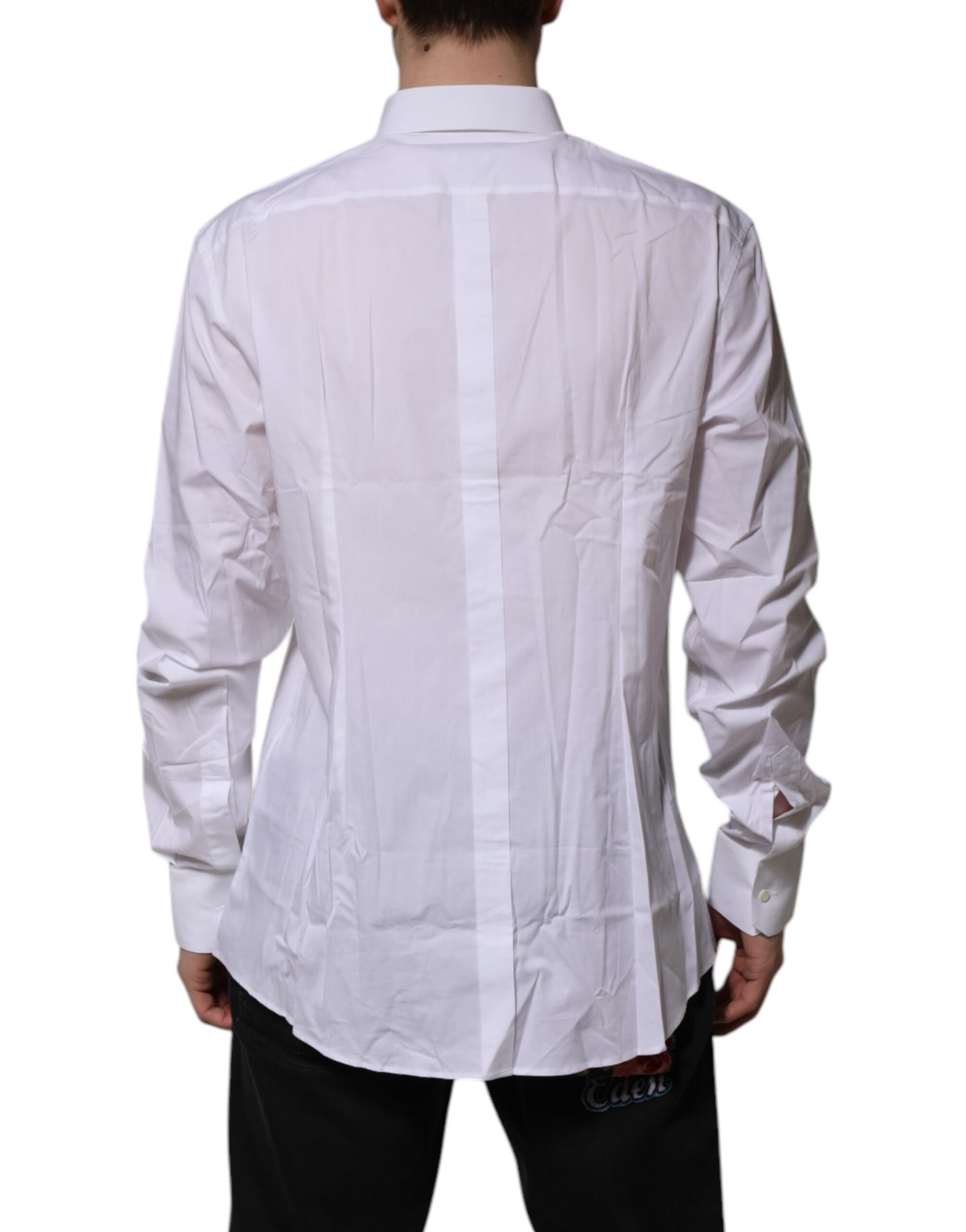 Chemise à manches longues en coton blanc Dolce &amp; Gabbana