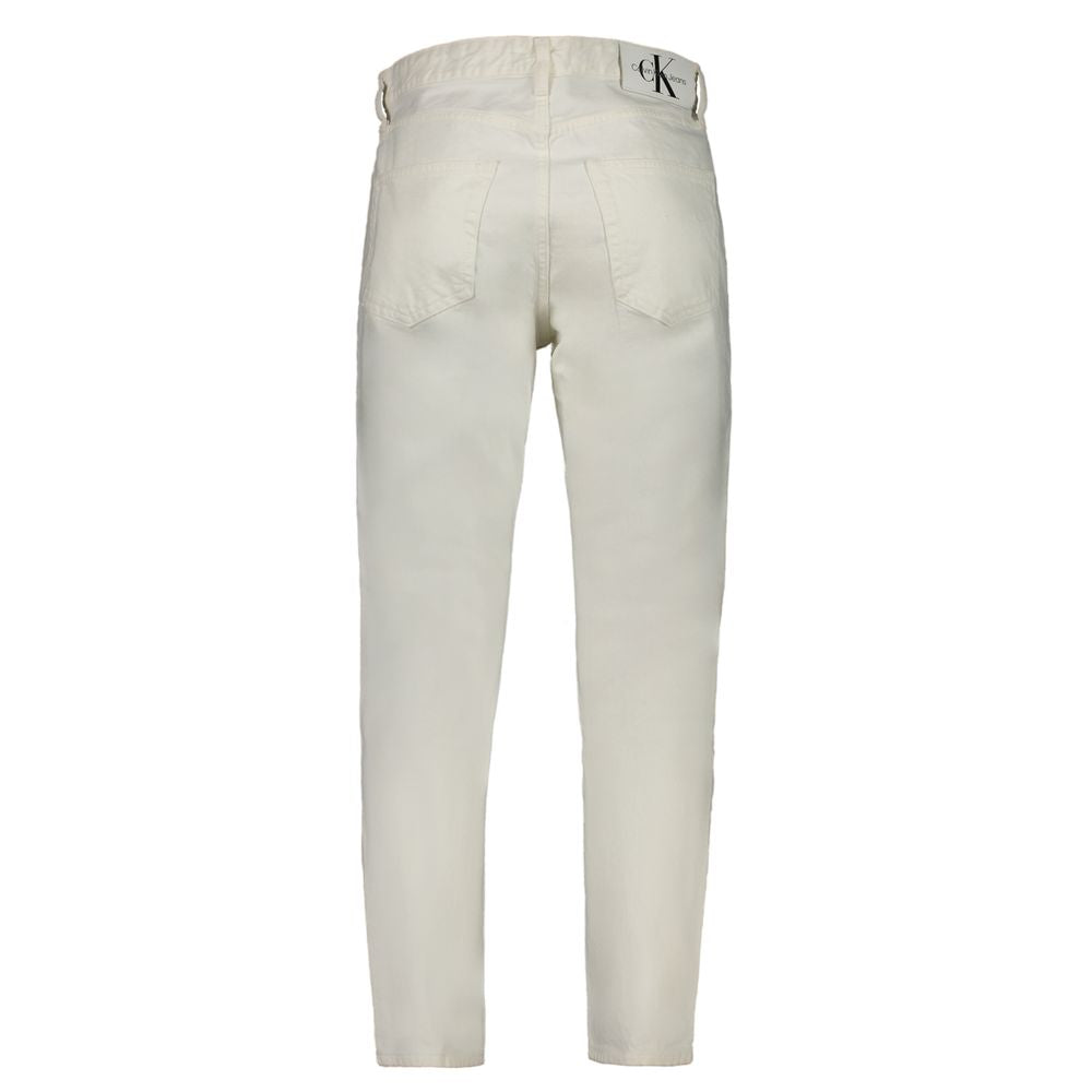 Jean et pantalon en coton blanc Calvin Klein