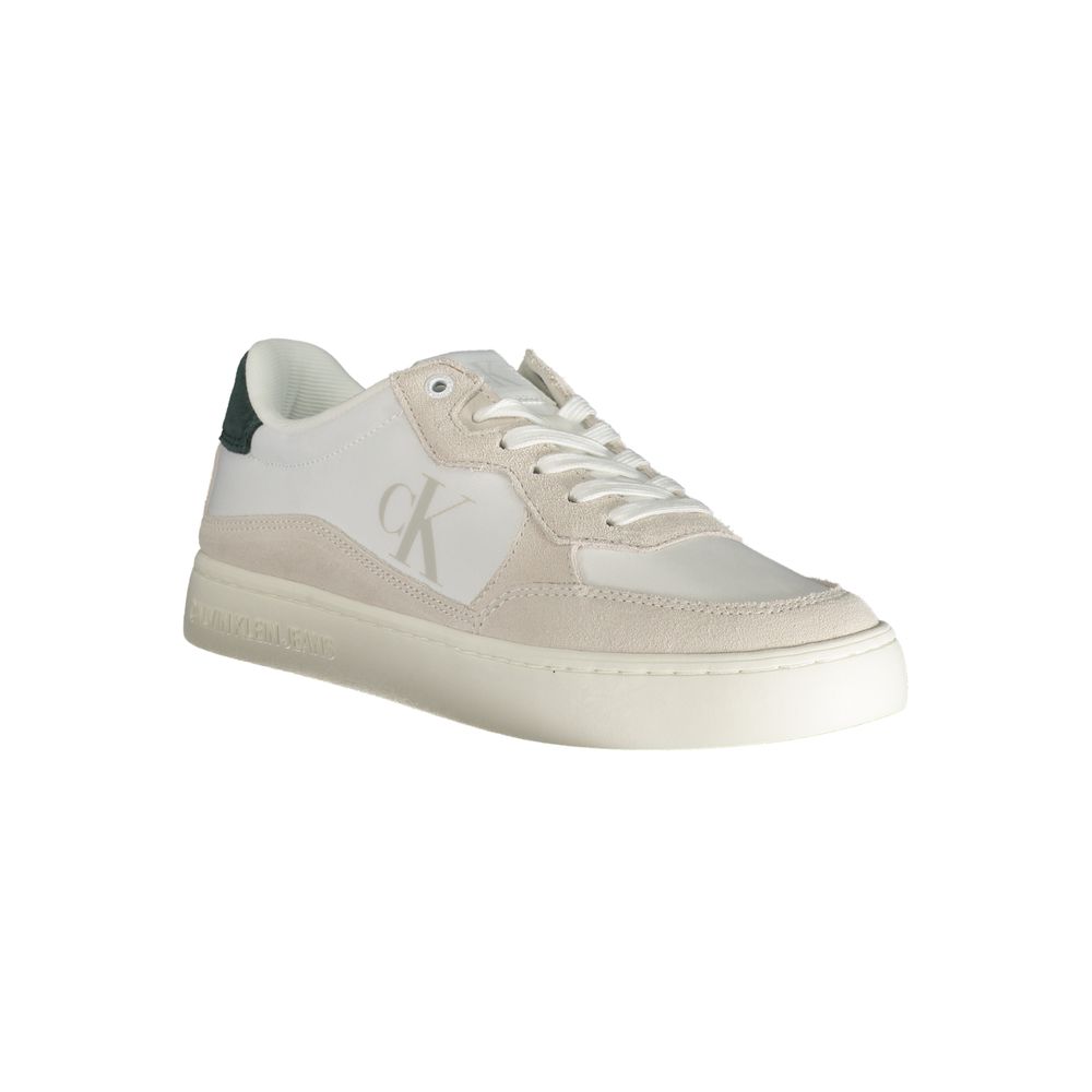 Baskets Calvin Klein en cuir blanc pour homme
