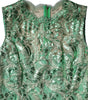 Robe fourreau mi-longue en coton vert à fleurs et dentelle Dolce & Gabbana