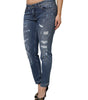 Dolce & Gabbana Blue Tattered Cotton Low Waist Denim Jeans