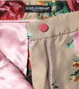 Dolce &amp; Gabbana Beige Floral Print Women High Waist Pants