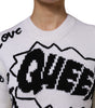Dolce &amp; Gabbana White Wool Knit Crew Neck Pullover Sweater