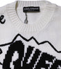Dolce &amp; Gabbana White Wool Knit Crew Neck Pullover Sweater