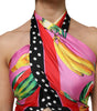 Dolce & Gabbana Multicolor Halter Party Evening Cropped Top