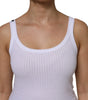 Dolce & Gabbana White Cotton Round Neck Sleeveless Tank Top