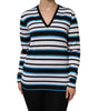 Dolce & Gabbana Multicolor Stripes Long Sleeves V-neck Top