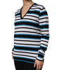 Dolce & Gabbana Multicolor Stripes Long Sleeves V-neck Top