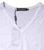 Dolce & Gabbana White Cotton Short Sleeves V-Neck Top T-shirt