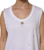 Dolce & Gabbana White Cotton Sleeveless Round Neck Tank Top