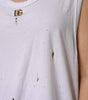 Dolce & Gabbana White Cotton Sleeveless Round Neck Tank Top