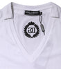 Dolce & Gabbana White Cotton Short Sleeve V-Neck Top T-shirt