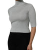 Dolce & Gabbana Light Green Silk Turtleneck 3/4 Sleeves Top